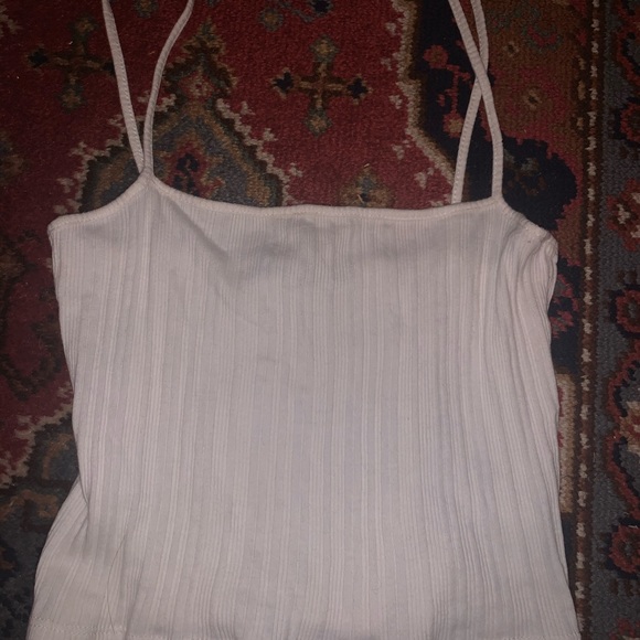 Brandy Melville White Cropped Tank Ribbed - Picture 2 of 3